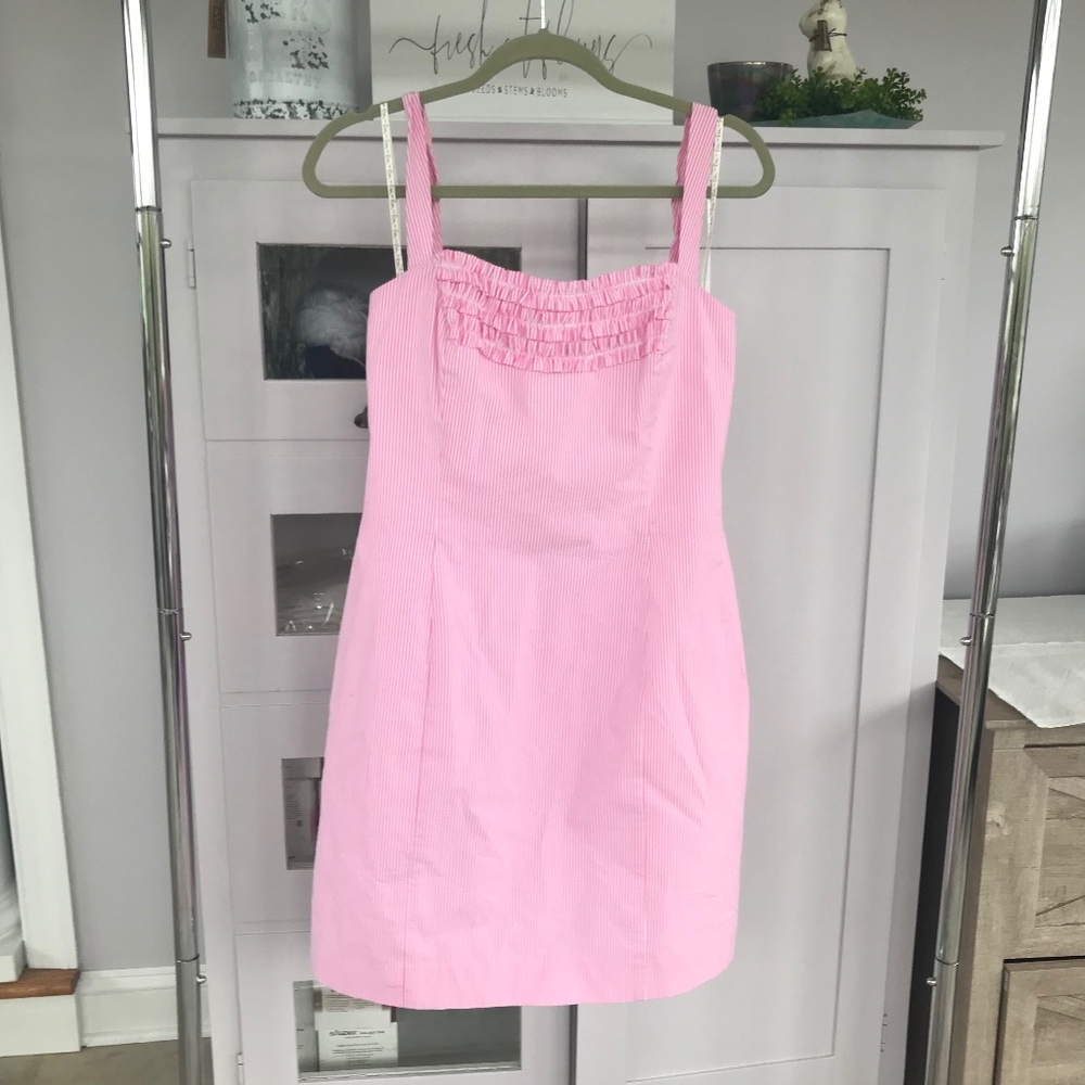 Lilly Pulitzer Pink & White Halter Dress Size 12